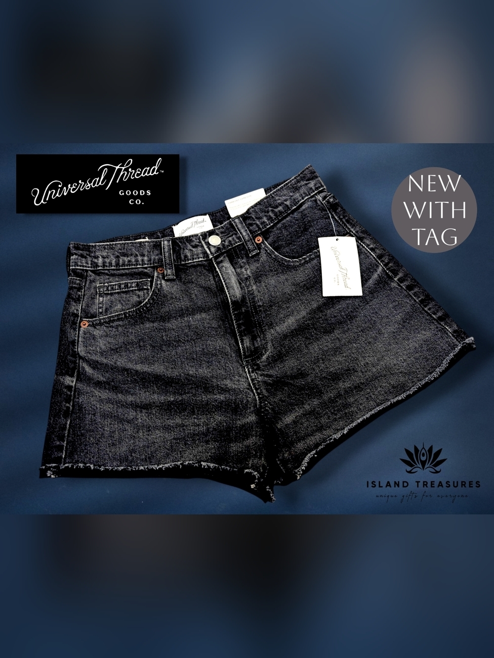 Universal Thread Fair Trade Certified Sz 4 High-Rise Black Denim Women’s Shorts